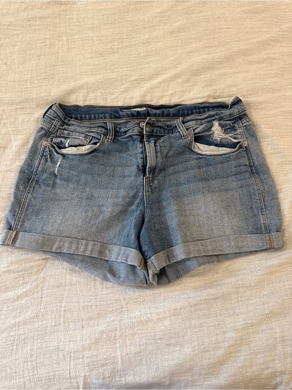 Old Navy Light Blue Rolled-Hem Denim Shorts